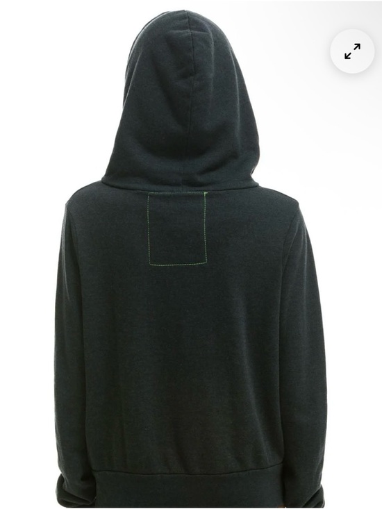 Aviator Nation Black Zip-Up Hoodie with Blue Gradient Stripes - Picture 5 of 5